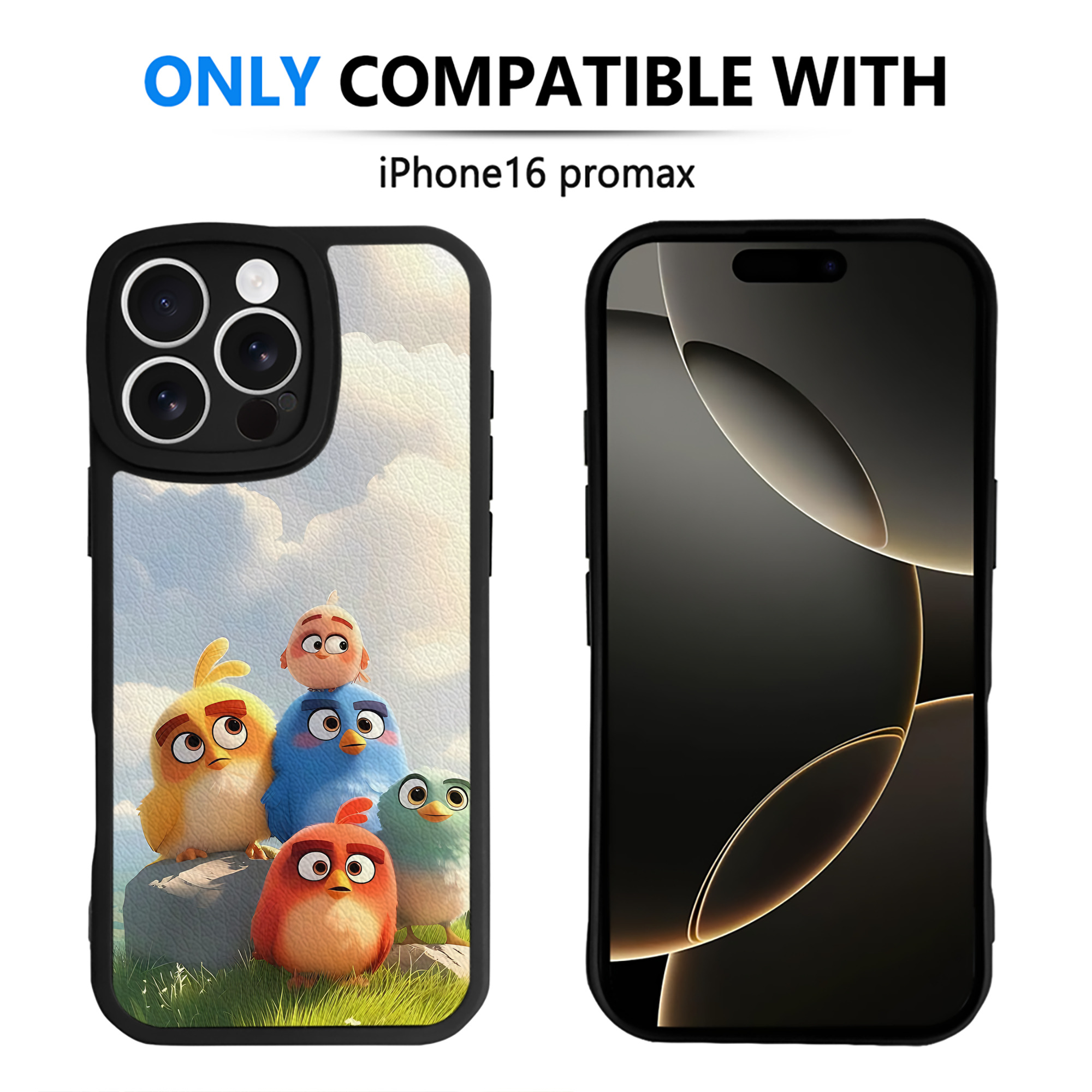 （画像用） Angry Birds アングリーバード 【iPhone 16シリーズ対応】シリコンスマホケース（レザー調） 材質：シリコン